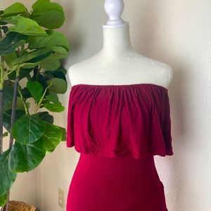 Burgundy Off shoulder top
